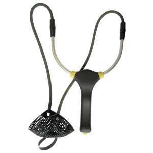 Etetőcsúzli (7mm) csúzli etető, fekete és sárga színben, hálóval - Csúzli & etetőrakéta