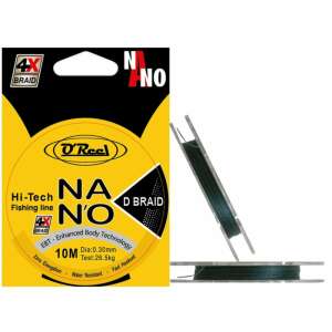 O'Reel Nano D Braid 10m horgász zsinór, 0.30mm átmérő, 26.5kg szakítószilárdság, sötét zöld szín - Fonott zsinór