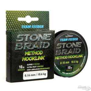 By Döme Team Feeder Stone Braid Method Hooklink 0.16 mm 10.6 kg Zöld Horgász Zsinór - Fonott zsinór