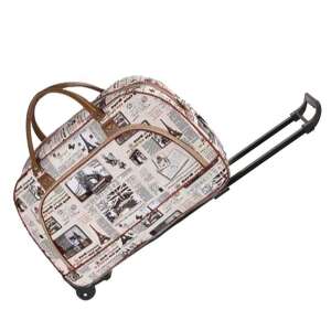 MBC Paris mintás húzható bőrönd, közepes méretű, utazótáska kerekekkel - MBC