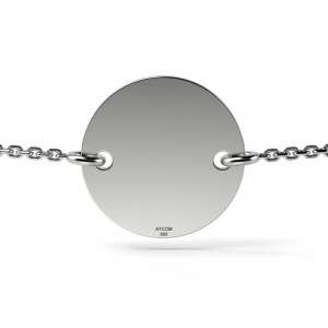 Сребърна верижка гривна с кръгъл висулка, марка ATCOM - Atcom Jewelry
