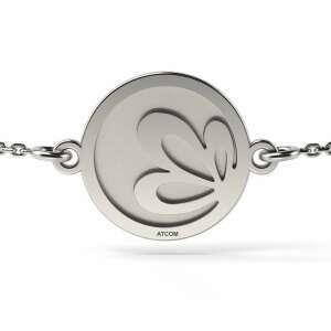 Brățară din argint ATCOM cu floare de lotus gravată - Atcom Jewelry
