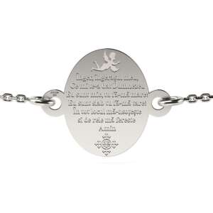 Сребърна гривна с висулка ангел и надпис, марка ATCOM - Atcom Jewelry