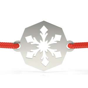 Brățară ATCOM cu fulg de nea din argint pe șnur roșu - Brățări dame