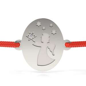 Ezüst Angel Herald karkötő piros zsinórral, ATCOM - Atcom Jewelry