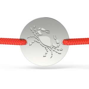 Ezüst rák csillagjegy karkötő piros zsinórral - Atcom Jewelry