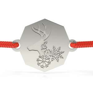 Сребърна гривна с червен шнур и висулка елен, ATCOM - Atcom Jewelry