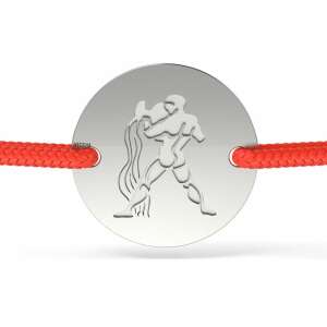Bransoletka srebrna Aquarius z czerwonym sznurkiem, ATCOM - Atcom Jewelry