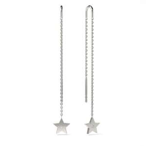 Сребърни обеци с висулка звезда, модел 54, ATCOM - Atcom Jewelry