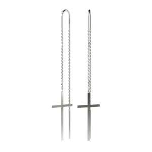 Silver cross drop earrings, model 72, ATCOM - Women's Earring