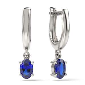 Silver earrings with sapphire crystals, ATCOM model 42 - Women's Earring