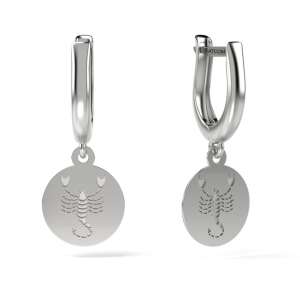 Сребърни обеци със Скорпион, ATCOM, сребро 925, Зодиакални бижута - Atcom Jewelry