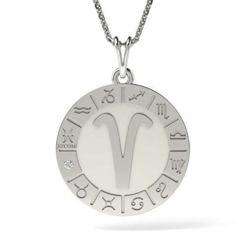 Lantisor cu pandantiv din argint model Aries