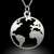 Ezüst Föld Nyaklánc, ATCOM 925 Sterling Ezüst Földgolyó Medál Nyaklánc