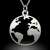 Сребърен Колие със Земя, ATCOM 925 Сребърен Колие с Висулка Глобус