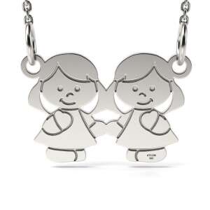 Colier de argint cu pandantiv cu două fete care se țin de mână, ATCOM 925 - Accesorii pentru femei