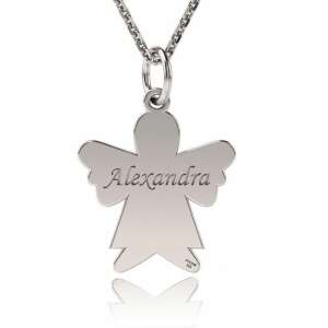 Colier cu pandantiv în formă de înger din argint cu numele Alexandra, marca ATCOM - Accesorii pentru femei