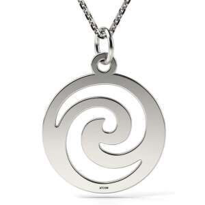 Colier cu pandantiv ATCOM Mirage din argint, cu un design circular cu o decupare spirală - Accesorii pentru femei