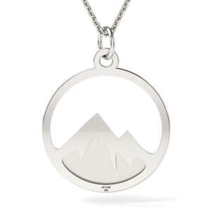 Сребърен колие с мотив планини, ATCOM, сребро 925, висулка, дамски бижута - Дамско колие