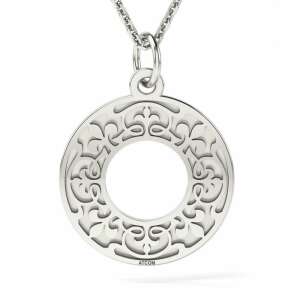 Colier din argint ATCOM Ozana, cu pandantiv rotund cu design complex - Atcom Jewelry