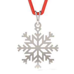 Ezüst hópehely medál piros zsinórral, ATCOM - Atcom Jewelry