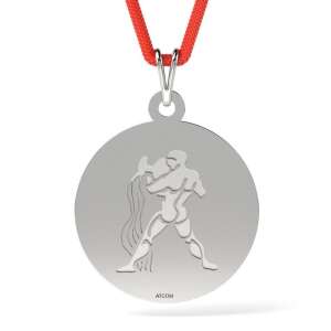 Srebrny wisiorek zodiaku Aquarius ze sznurkiem, ATCOM - Atcom Jewelry
