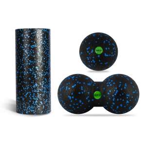 Foam roller, double massage ball and single massage ball set, black and blue, Neo-Sport NS-998 - Body shaping