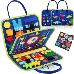 Interaktív érzékszervi játék, textil Busy board KÉK táska típusú könyv 94020669 Textil könyv gyerekeknek