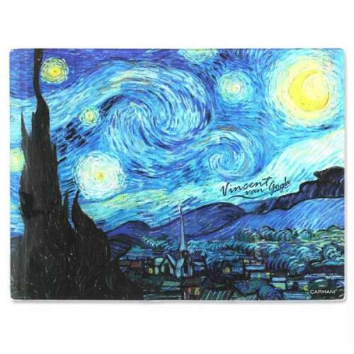Van Gogh Csillagos éj üveg konyhai tábla, 40x30 cm