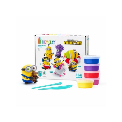 Hey Clay Minions Levegőn Száradó Gyurma Készlet Minyon figurákkal és gyurma tégelyekkel
