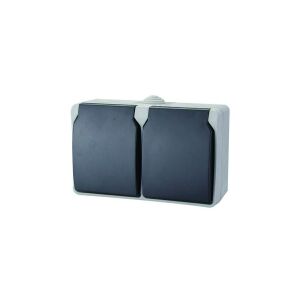 AQUATOP 9872H falon kívüli dugalj, 2 db aljzat, 16 A, IP54, szürke