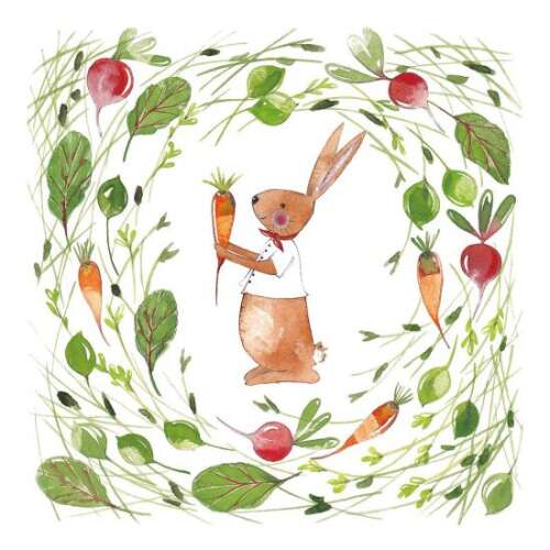 Húsvéti Hurricane papírszalvéta, aranyos nyuszi illusztrációval