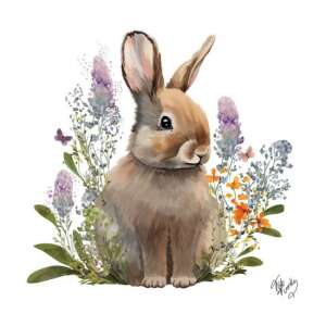 Belle Bunny papírszalvéta, aranyos nyuszi illusztrációval - Szalvéta