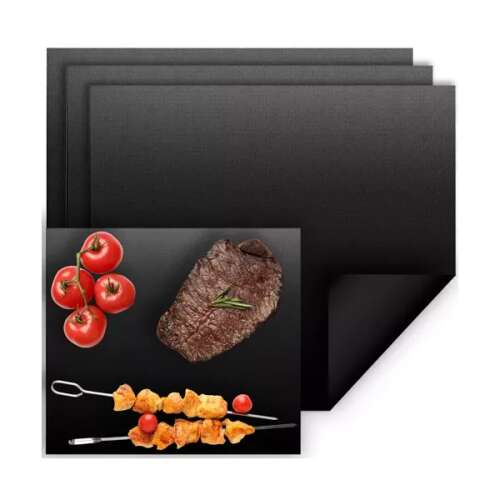 Ruhhy 3-teiliges Grill- und Backblech-Set, antihaftbeschichtet, hitzebeständig, wiederverwendbar, einfach zu reinigen, zum Grillen und Backen