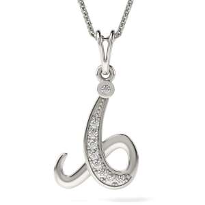 Colier din argint cu pandantiv cu inițiala I, argint 925, cu cristale - Atcom Jewelry