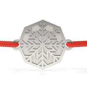 Ezüst hópehely karkötő piros zsinórral, ATCOM márka - Atcom Jewelry