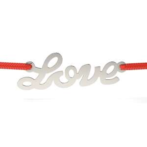 Bransoletka srebrna z czerwonym sznurkiem, model True Love - Atcom Jewelry