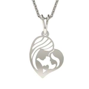 Сребърен колие с висулка сърце за майка и дъщеря - Дамско колие