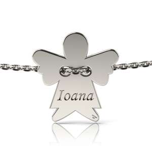 Brățară de argint cu înger cu numele Ioana, ATCOM - Brățări dame
