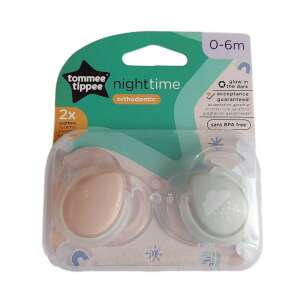 Tommee Tippee játszócumi CTN Night 2 db 0-6 hó pasztell púder-szürke 94043468 Tommee Tippee Cumik