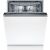Front view of Bosch SMV25EX02E built-in dishwasher with open door