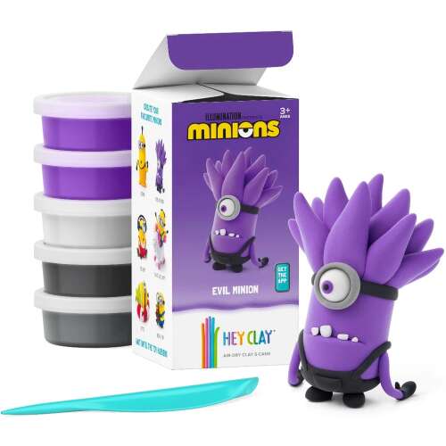 Hey Clay Lufttrocknende Knete Set, Evil Minion, 5 Farben, enthält Modellierwerkzeug, Minions Charakter, für Kinder, ab 3 Jahren
