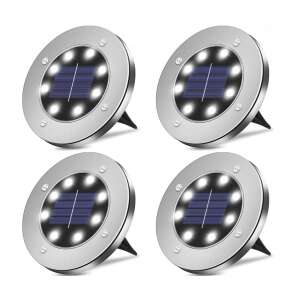 GardenLine 8 LED Einbau Solar Laterne 11,5cm 4Stück #silber 94048759 Solarleuchten
