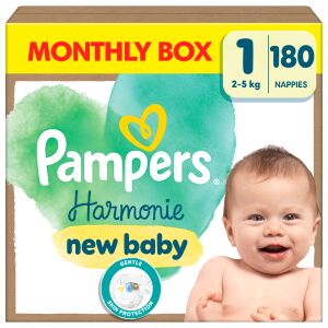 Pampers Harmonie monthly nappy pack 2-5kg Newborn 1 (180pcs) 145220626 - Pampers Diaper