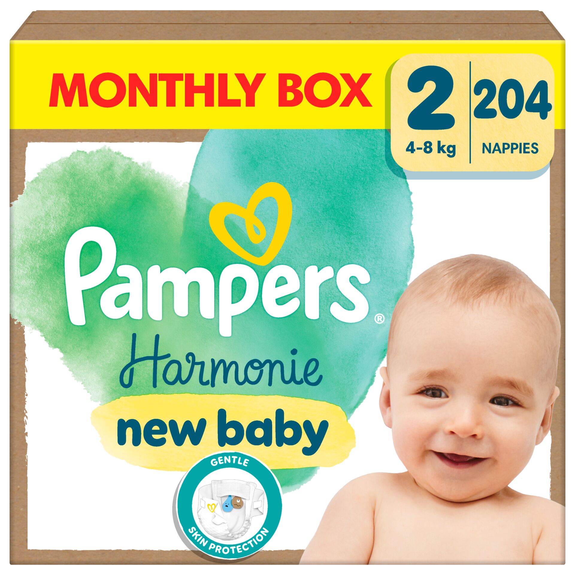 E-shop Mesačné balenie plienok Pampers Harmonie 4-8kg Mini 2 (204ks)