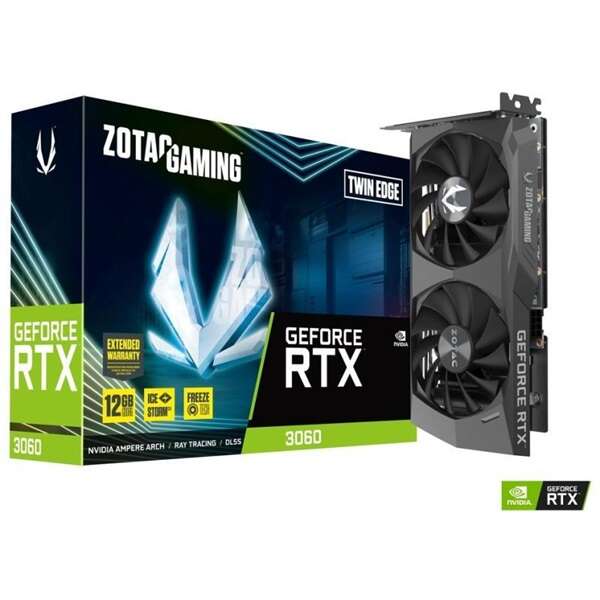 Zotac videokártya pci-ex16x nvidia rtx 3060 twin edge 12gb gddr6...