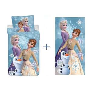 Disney Jégvarázs ágynemű szett törölközővel, rajta Elsa, Anna és Olaf - Ágynemű - ifjúsági és felnőtt