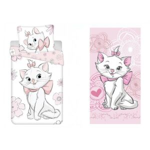 Marie Cica ágynemű- és törölközőszett, 140x200 cm, az Arisztokraták Marie cicájával - Ágynemű - ifjúsági és felnőtt