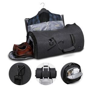 Quasar & Co. Suit and Shoe Bag - Open Travel Duffle Bag with Suit and Shoe Compartments - Travel Bag