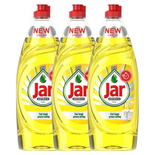 3 pachete Jar Extra+ Citrus Detergent de vase, 650ml, Îndepărtarea rapidă și eficientă a grăsimii